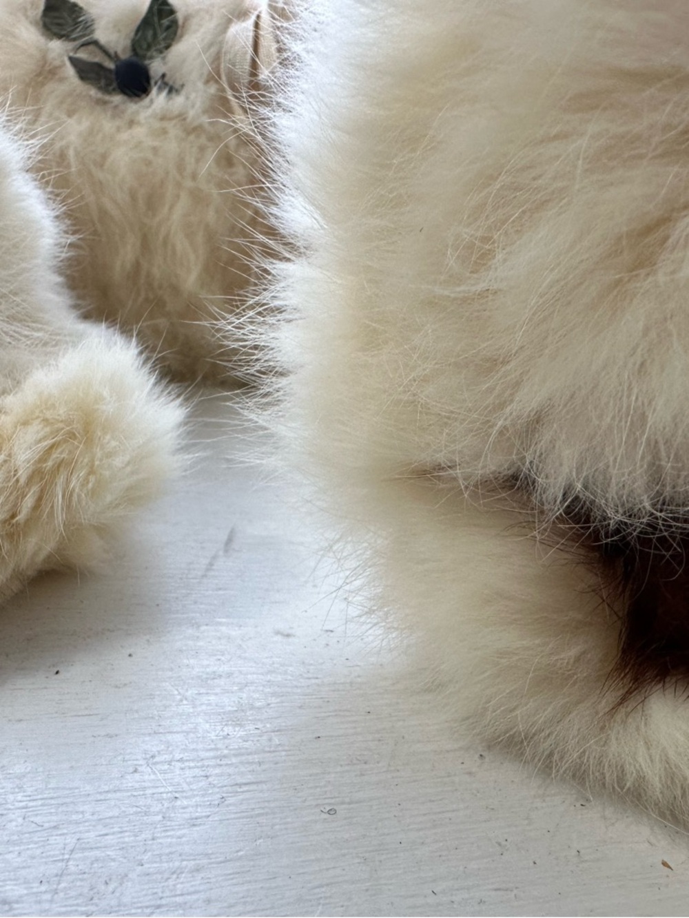 Vintage White Rabbit Plush Fur Muff, Collar & Hat Set